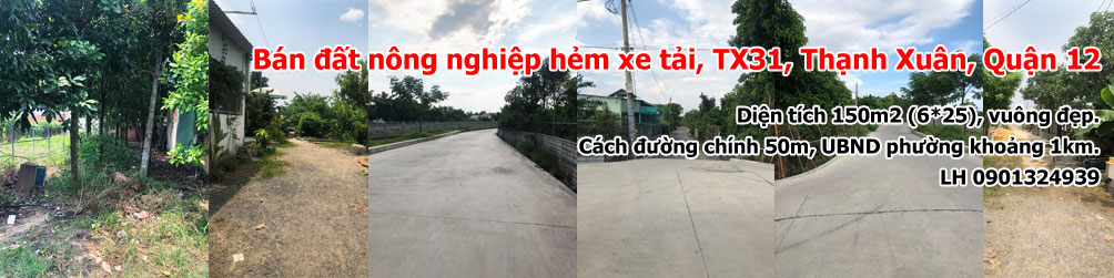 ban dat nong nghiep hem xe tai tx31 thanh xuan quan 12